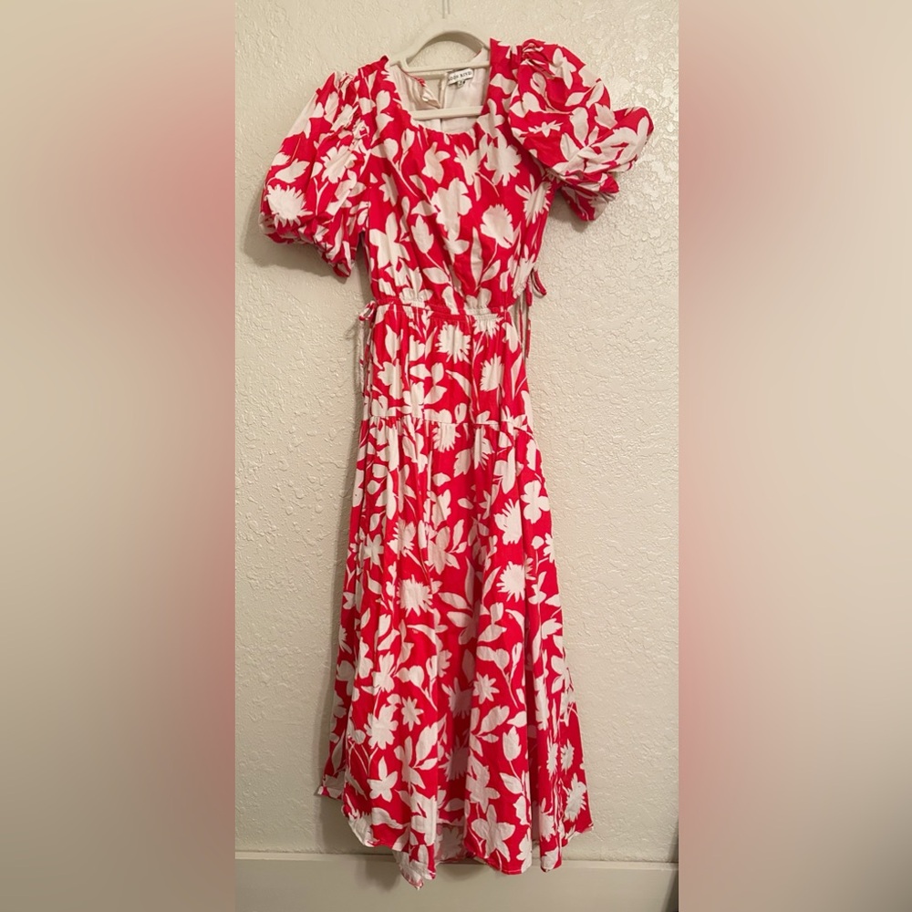 Moon river floral cutout side tie maxi dress size medium - Picture 3 of 5